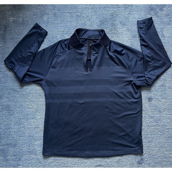 Nike Dri-FIT Golf 1/4‎ Zip Pullover XL Navy Standard Fit Training Top - Picture 1 of 14